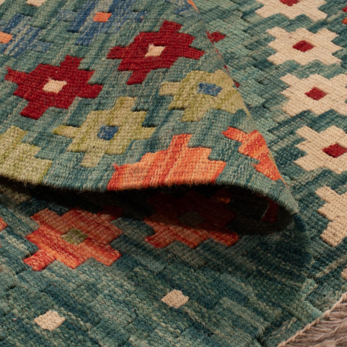 Tapis Kelim - Splash - 90 x 88 cm - multicolore