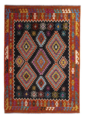 Tapis Kelim - Splash - 244 x 178 cm - multicolore