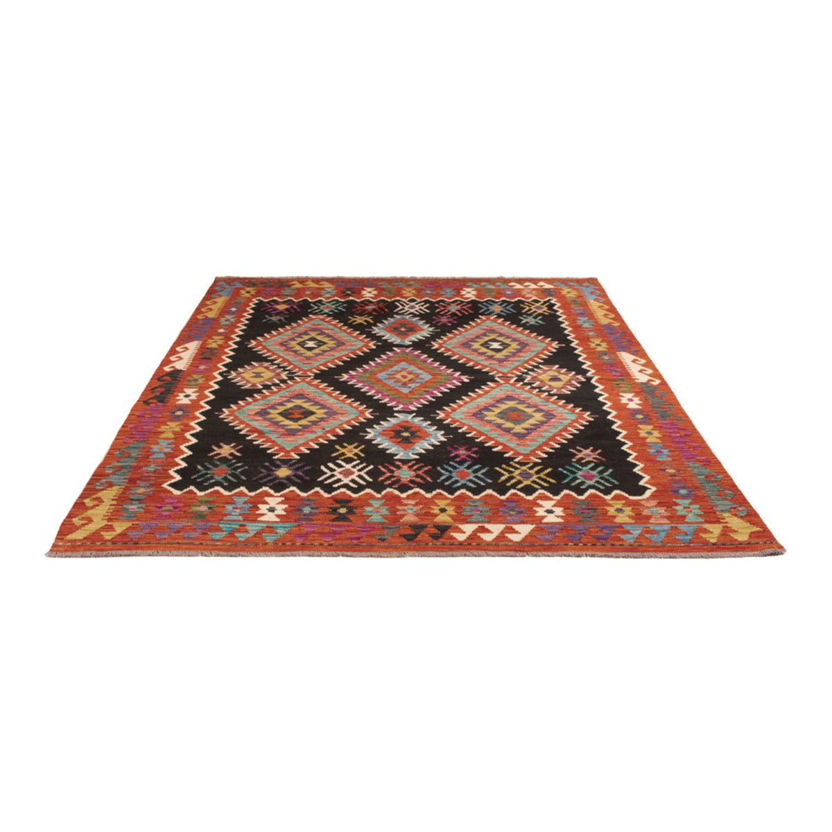 Tapis Kelim - Splash - 244 x 178 cm - multicolore