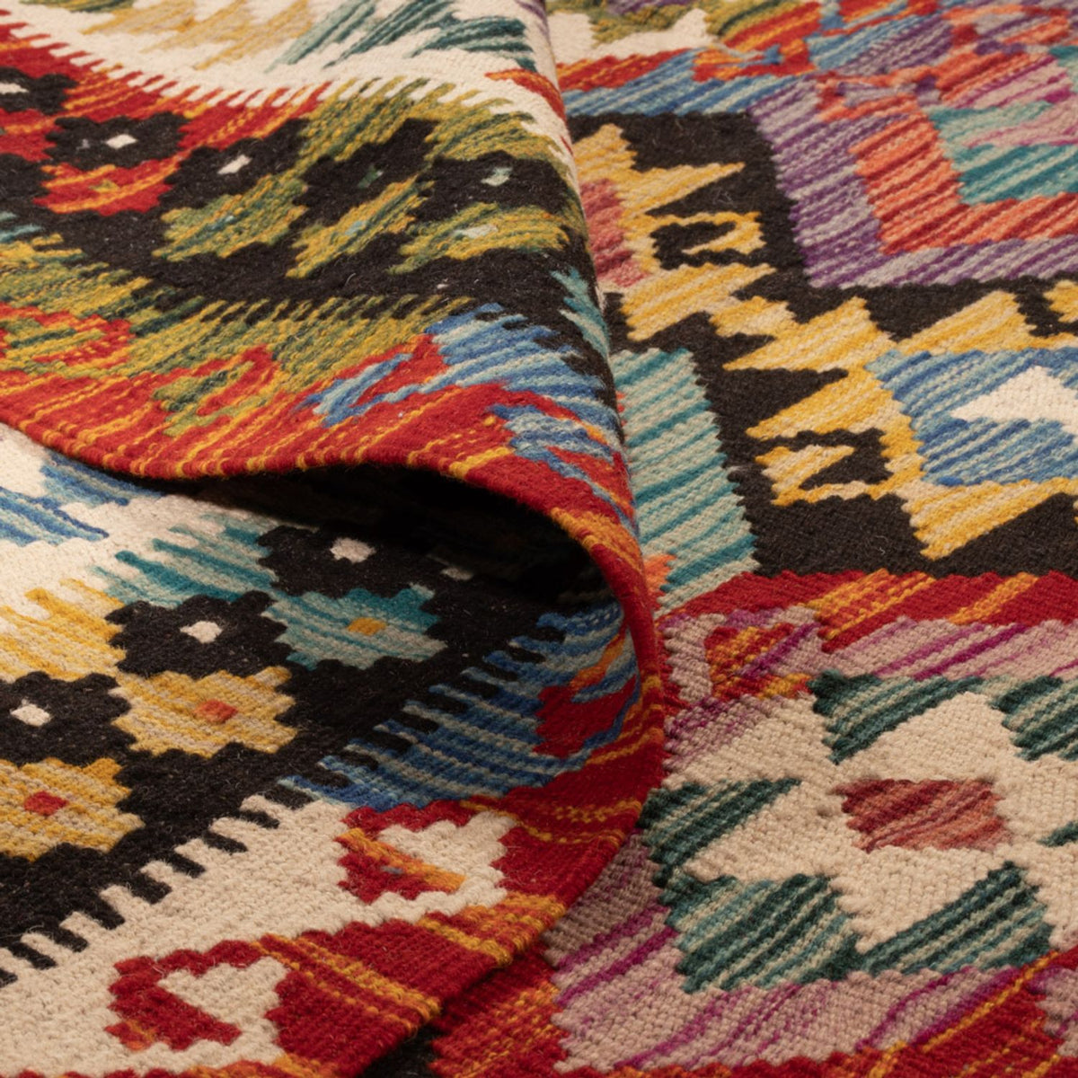 Tapis Kelim - Splash - 250 x 163 cm - multicolore