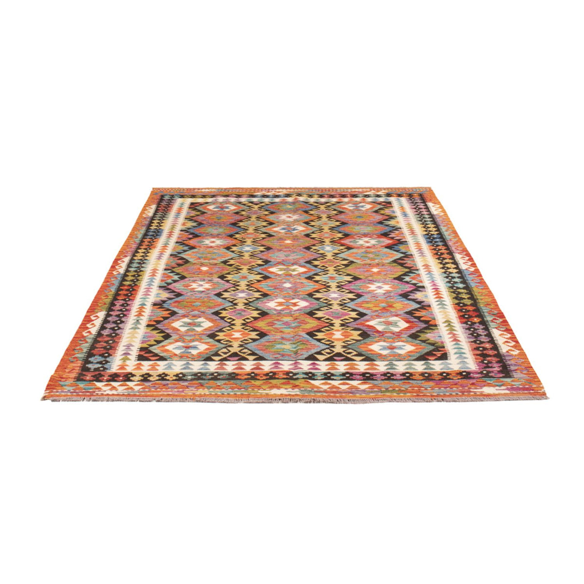 Tapis Kelim - Splash - 250 x 163 cm - multicolore