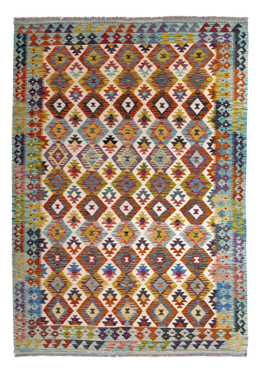 Tapis Kelim - Splash - 243 x 169 cm - multicolore