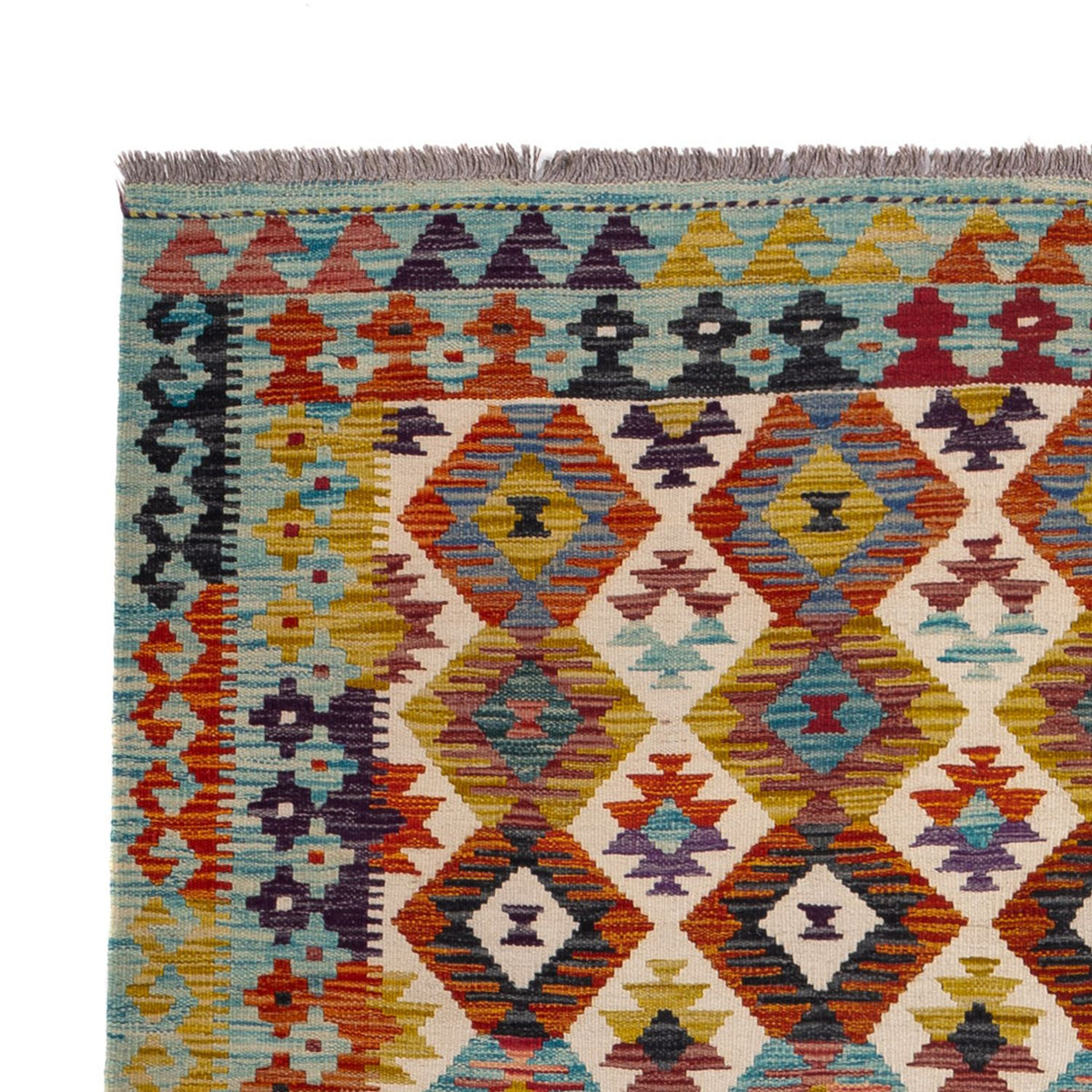 Tapis Kelim - Splash - 243 x 169 cm - multicolore