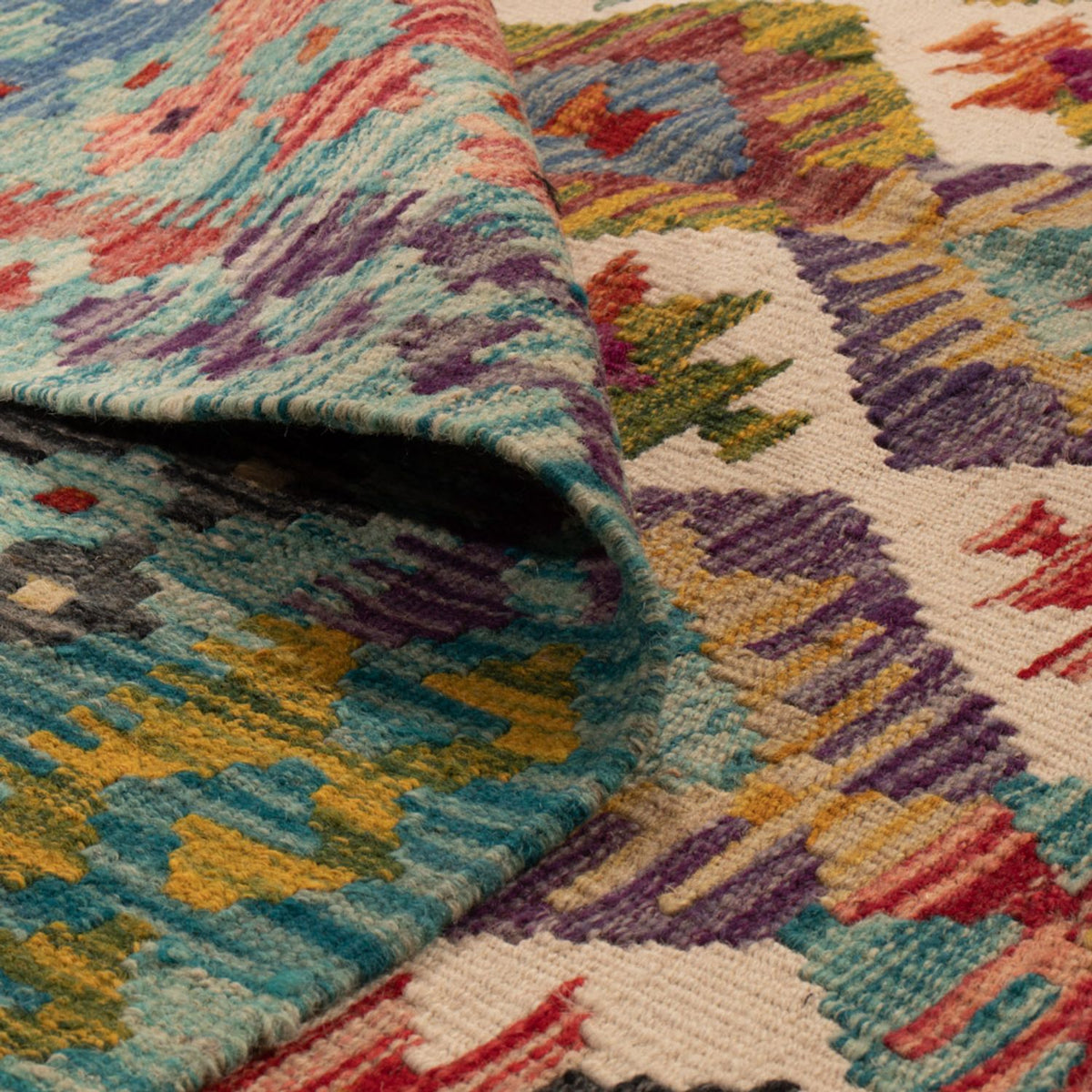 Tapis Kelim - Splash - 243 x 169 cm - multicolore