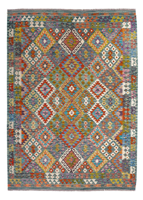 Tapis Kelim - Splash - 248 x 183 cm - multicolore