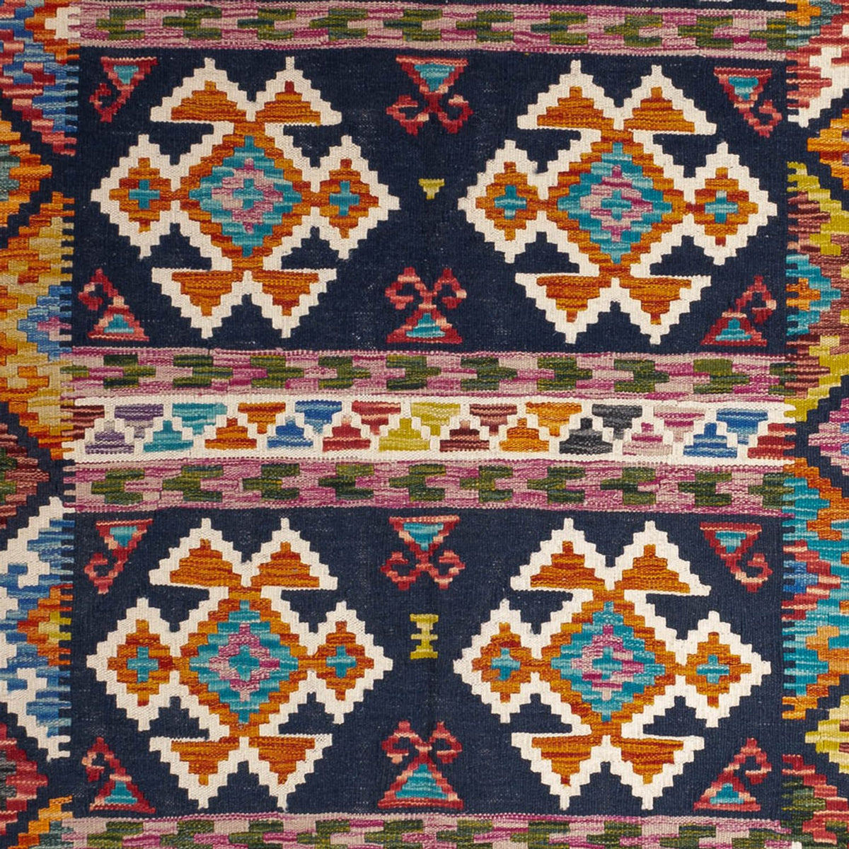 Tapis Kelim - Splash - 247 x 176 cm - multicolore