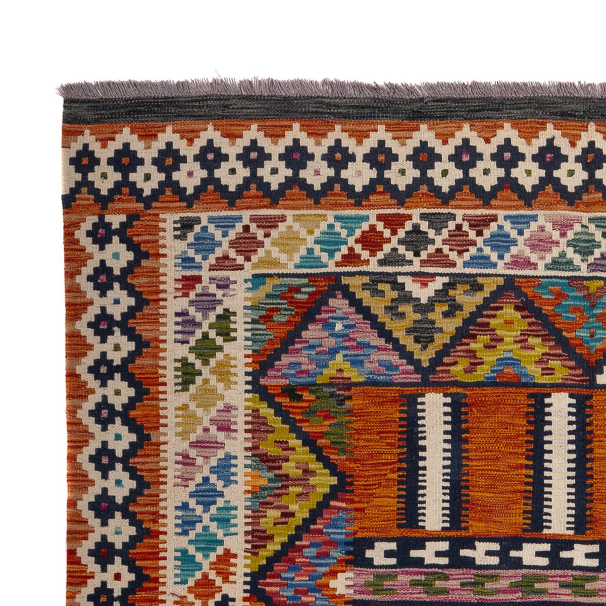 Tapis Kelim - Splash - 247 x 176 cm - multicolore