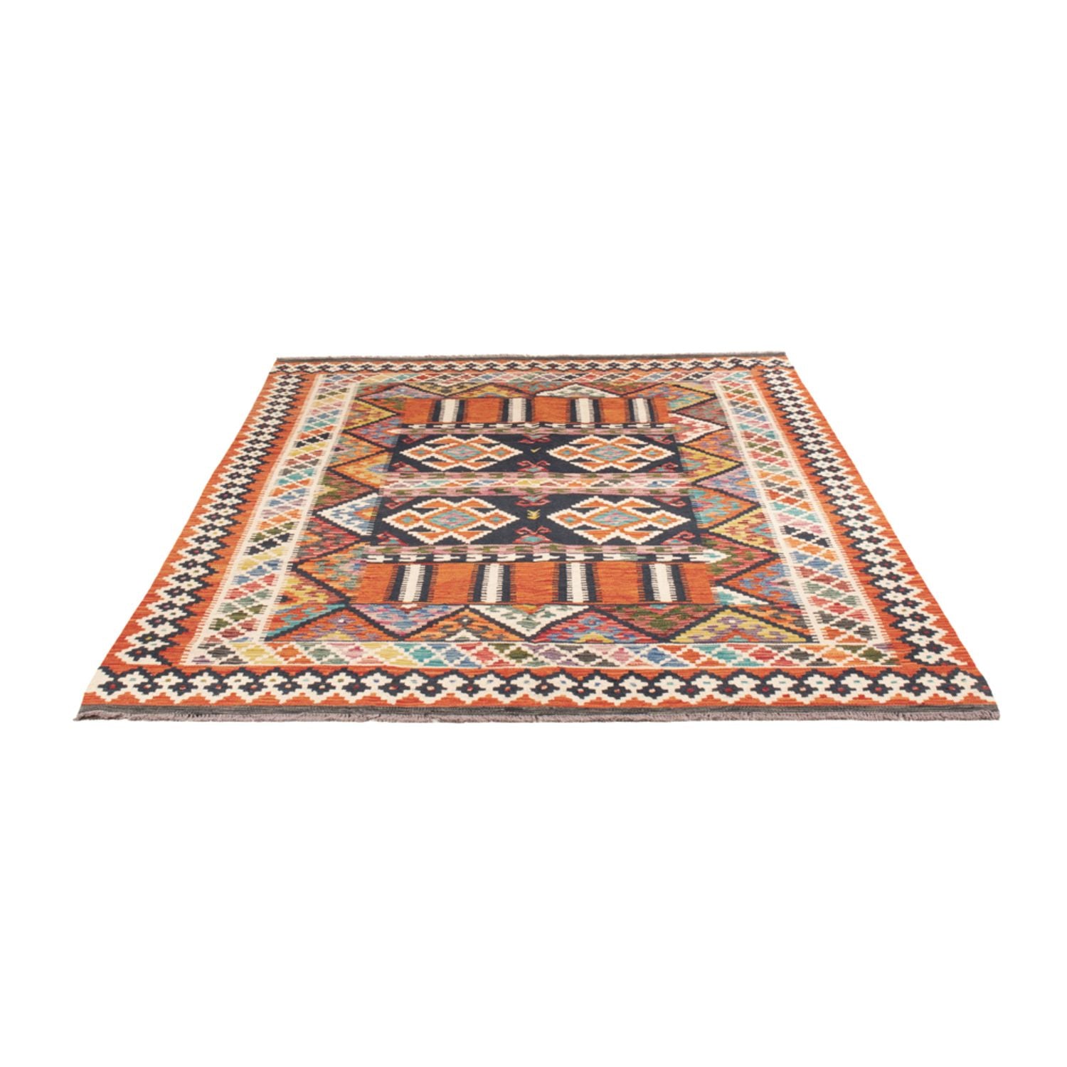 Tapis Kelim - Splash - 247 x 176 cm - multicolore