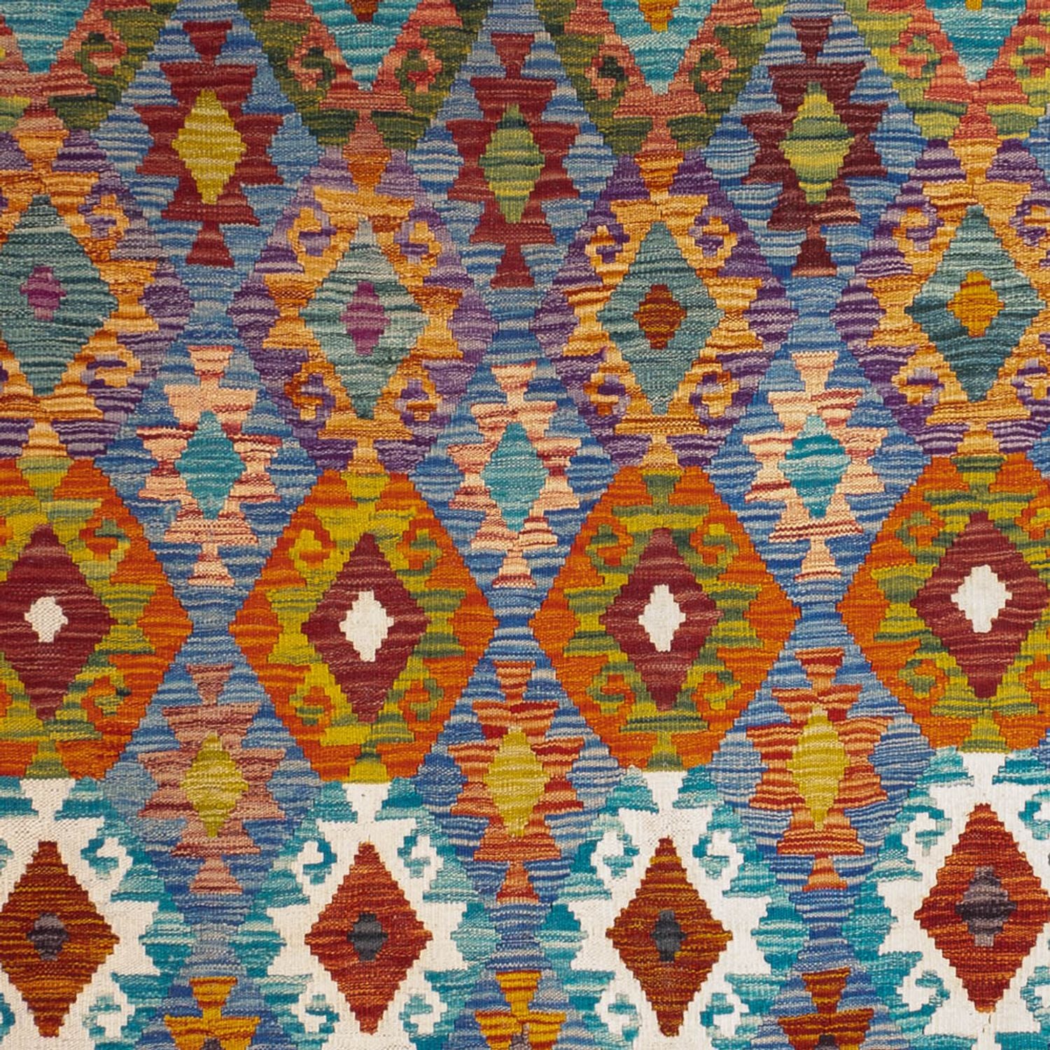 Tapis Kelim - Splash - 241 x 175 cm - multicolore