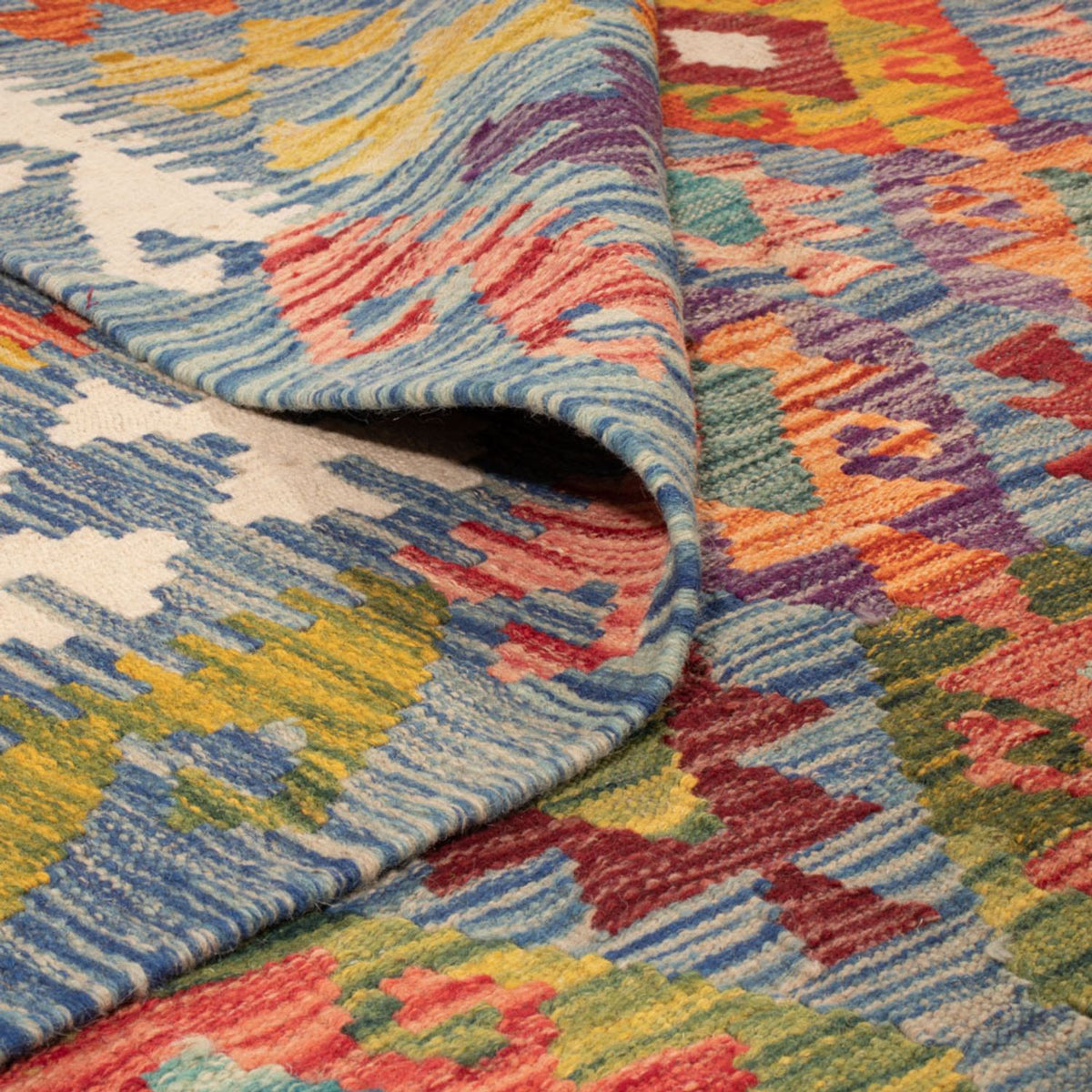 Tapis Kelim - Splash - 241 x 175 cm - multicolore