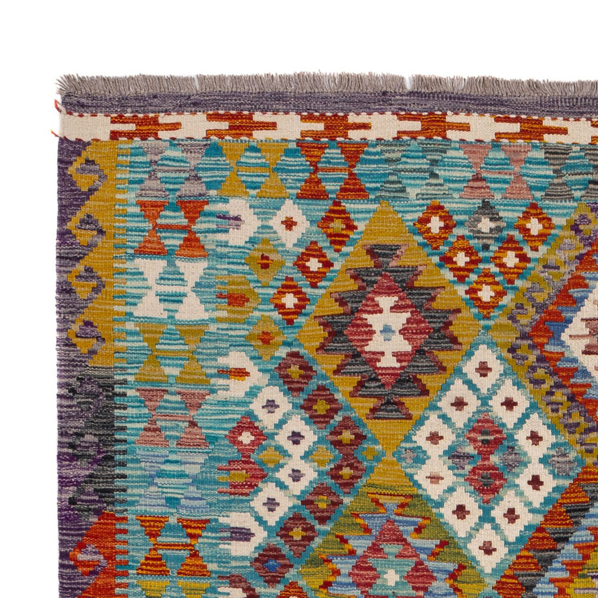 Tapis Kelim - Splash - 247 x 178 cm - multicolore