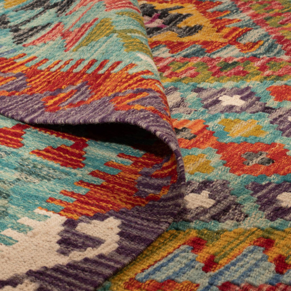 Tapis Kelim - Splash - 247 x 178 cm - multicolore