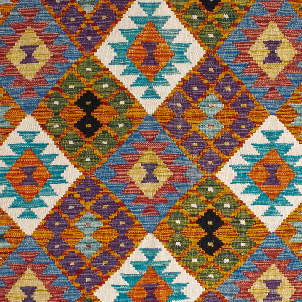 Tapis Kelim - Splash - 196 x 150 cm - multicolore