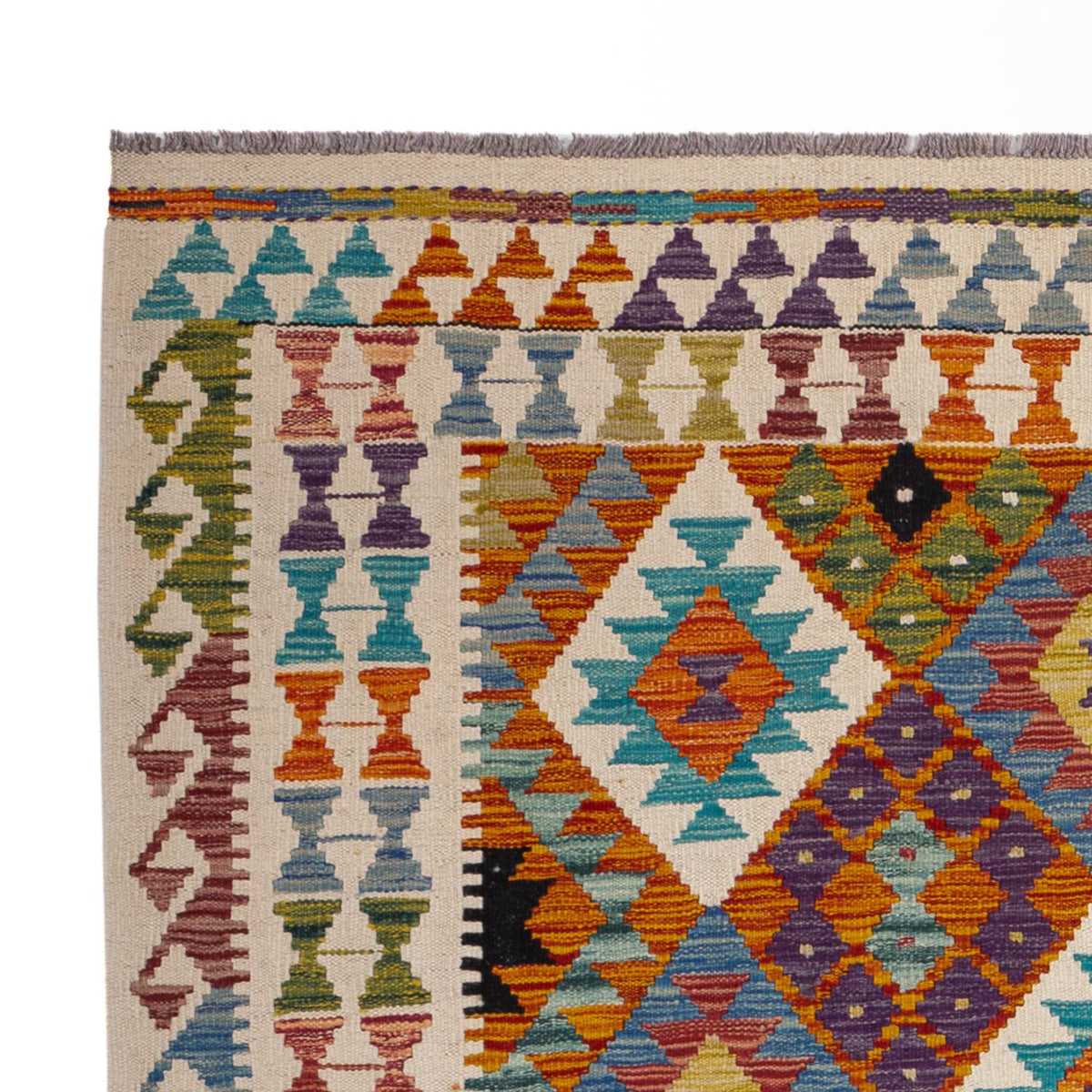 Tapis Kelim - Splash - 196 x 150 cm - multicolore