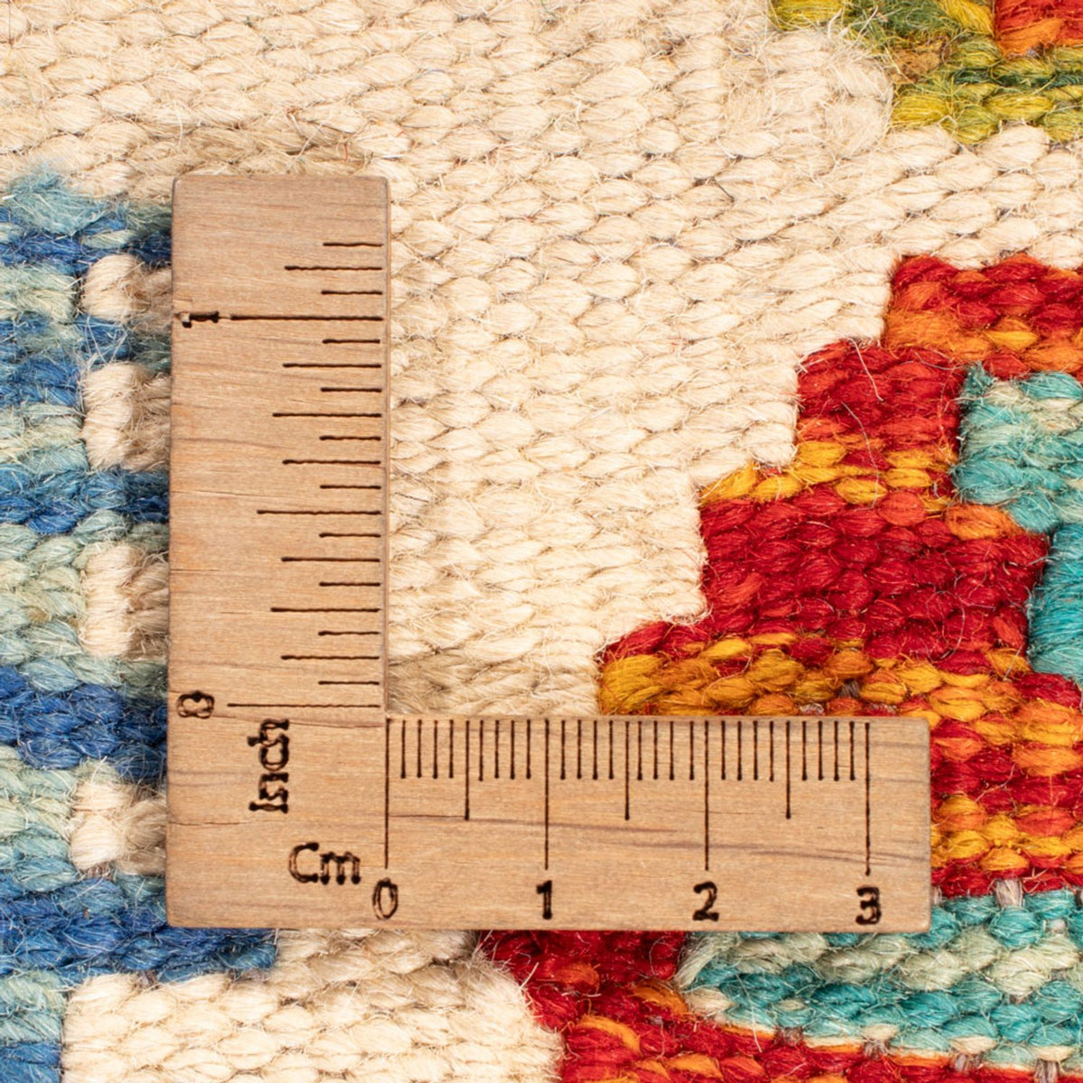 Tapis Kelim - Splash carré  - 154 x 154 cm - multicolore