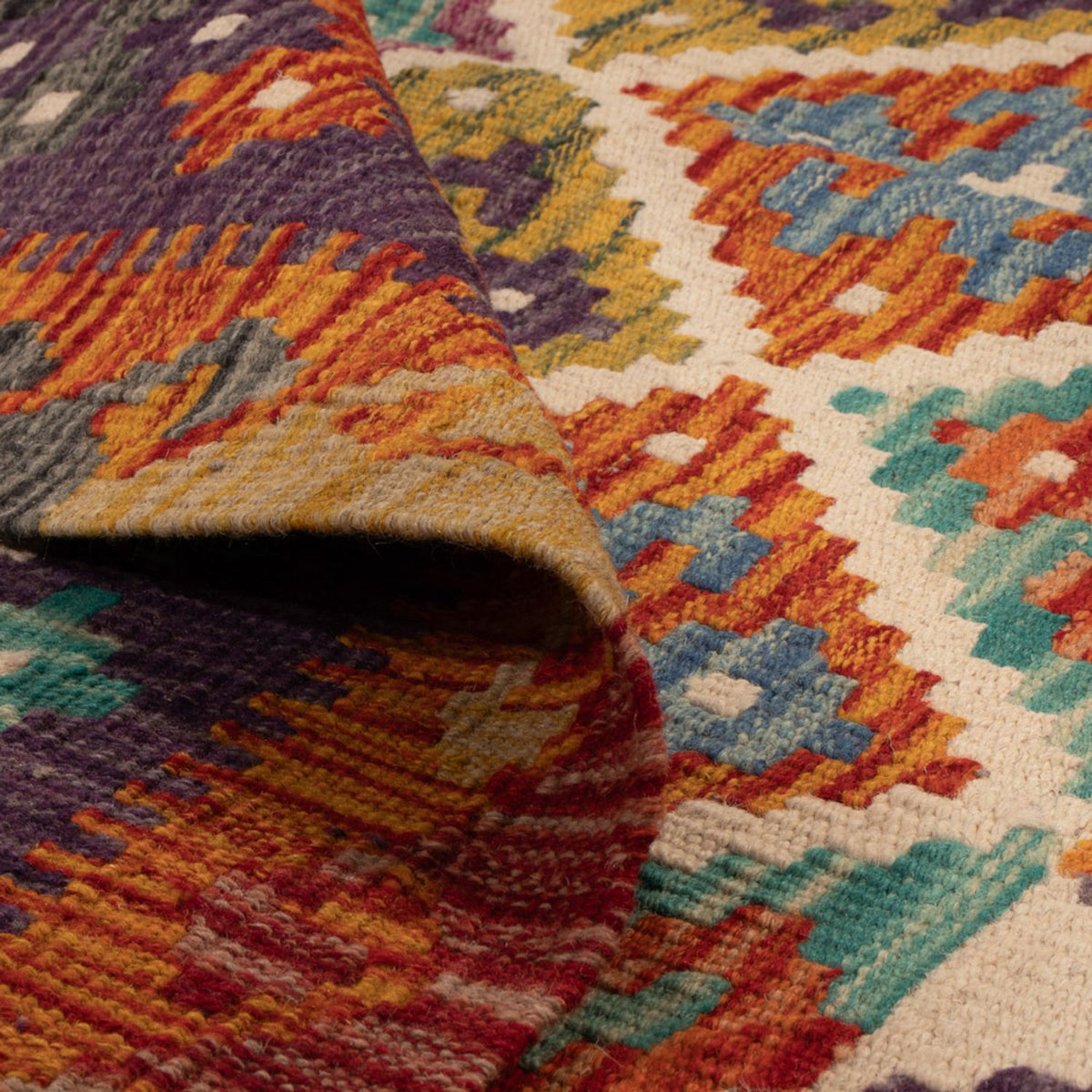 Tapis Kelim - Splash - 158 x 152 cm - multicolore