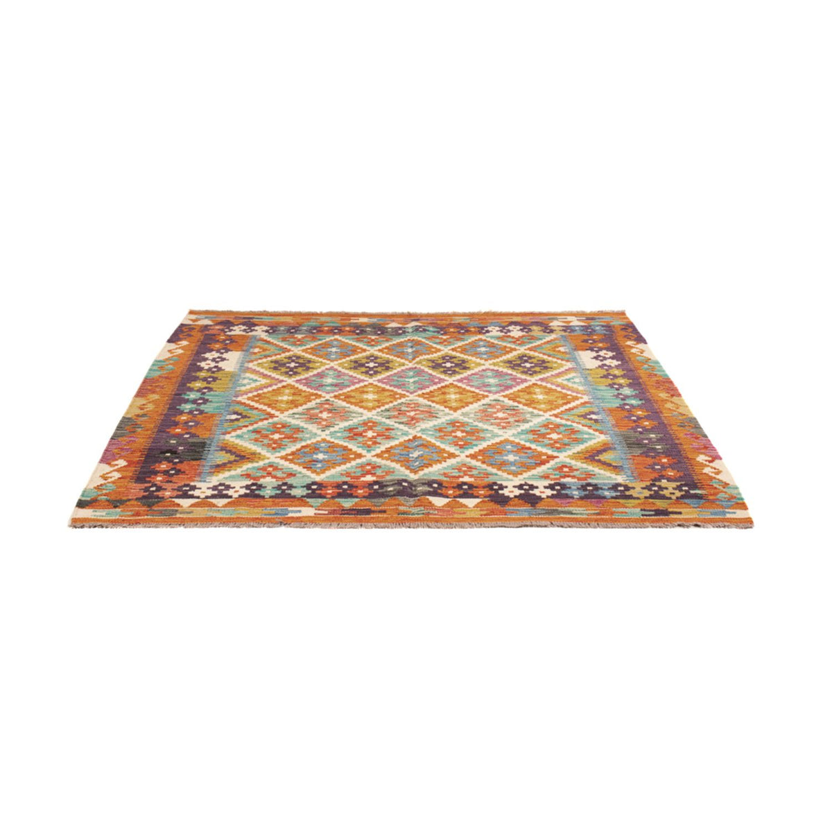 Tapis Kelim - Splash - 158 x 152 cm - multicolore