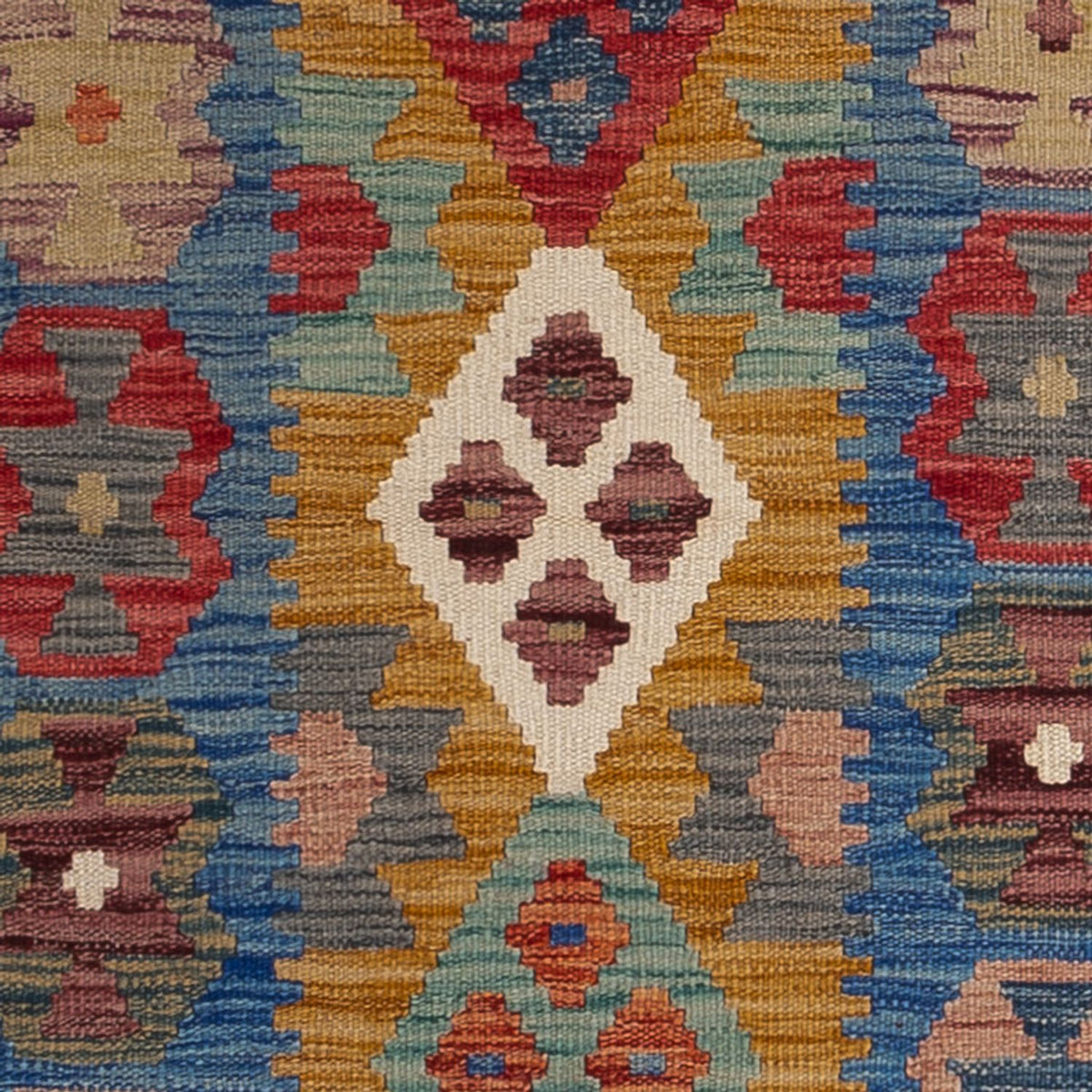 Tapis de couloir Tapis Kelim - Splash - 255 x 82 cm - multicolore