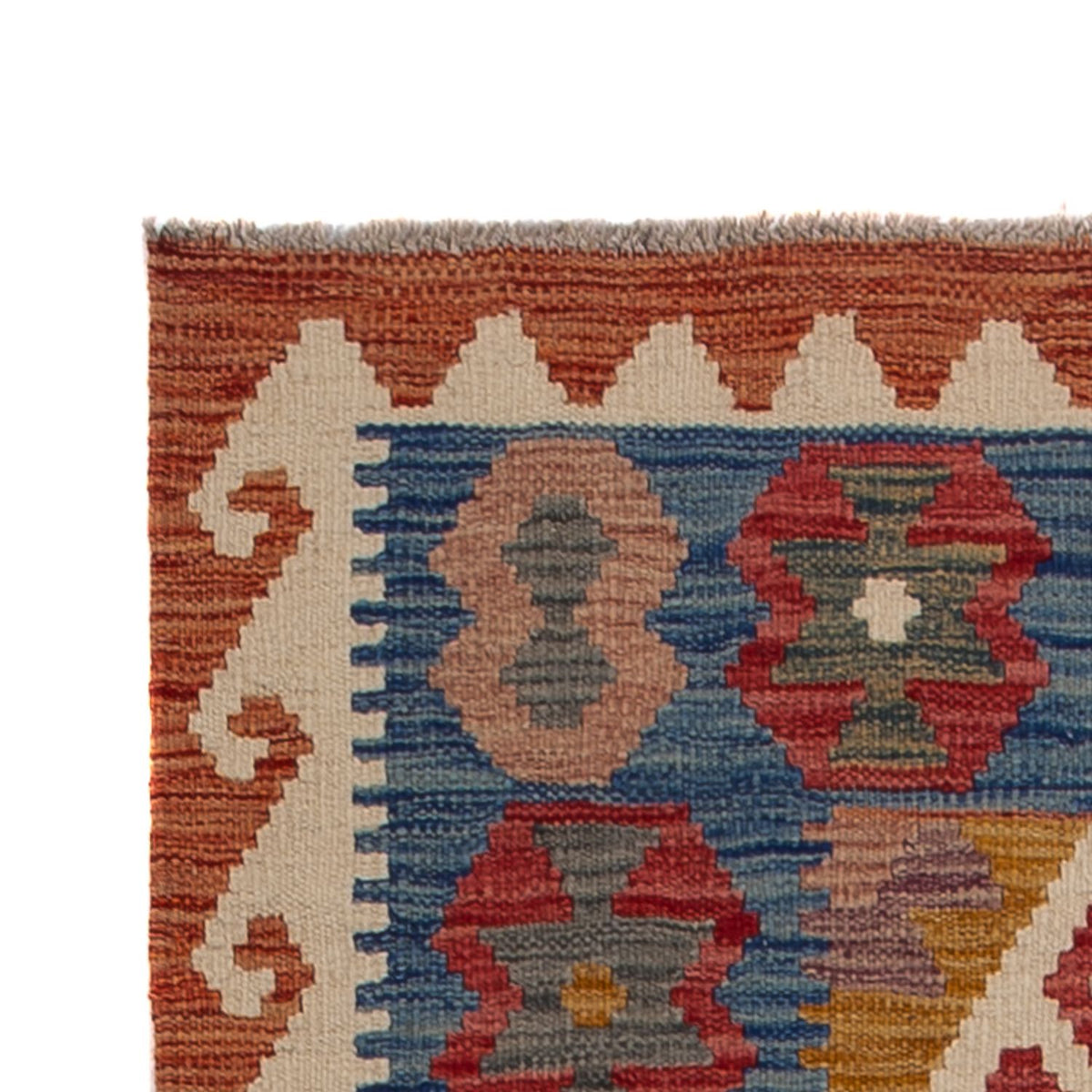 Tapis de couloir Tapis Kelim - Splash - 255 x 82 cm - multicolore