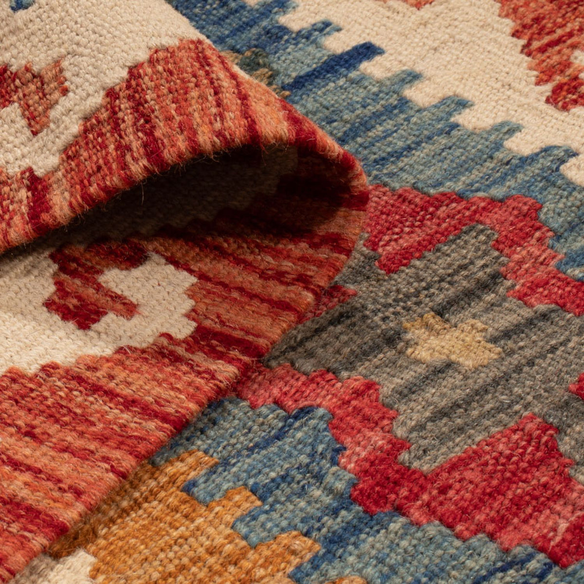 Tapis de couloir Tapis Kelim - Splash - 255 x 82 cm - multicolore