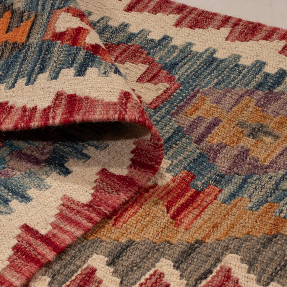 Tapis de couloir Tapis Kelim - Splash - 243 x 79 cm - multicolore