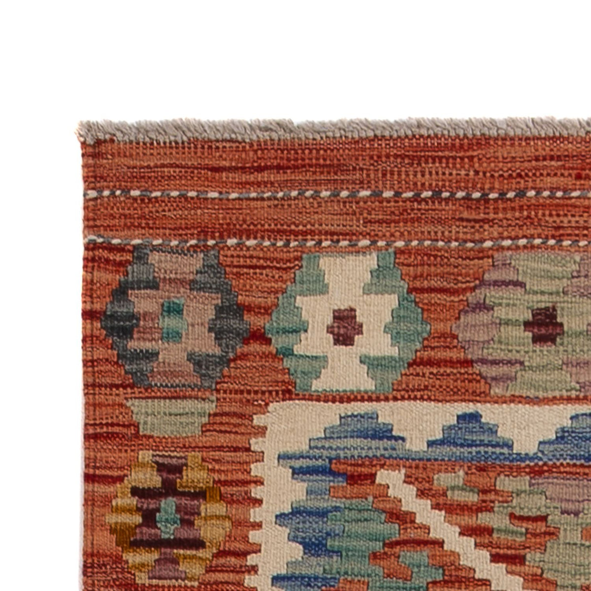 Tapis de couloir Tapis Kelim - Splash - 246 x 76 cm - multicolore