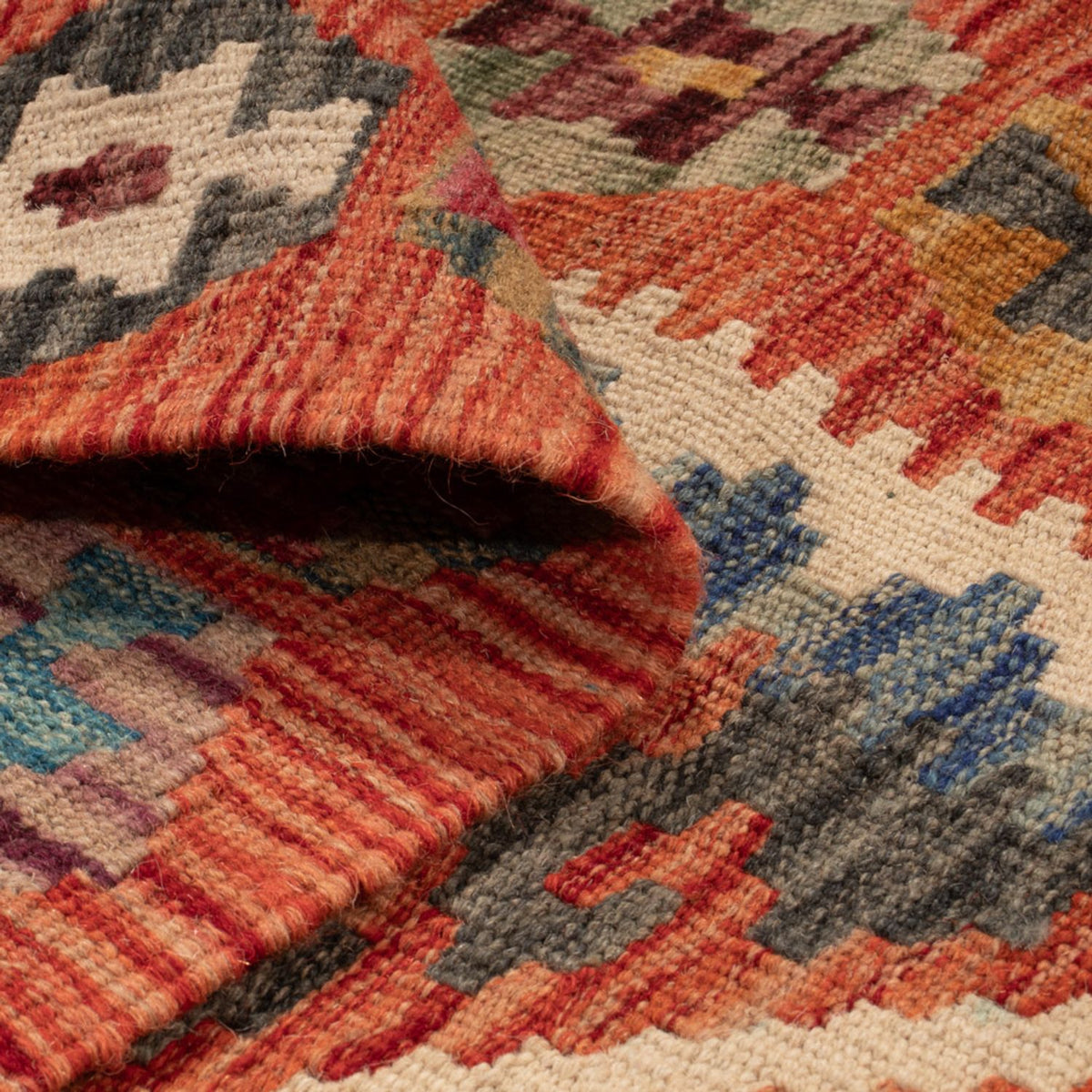 Tapis de couloir Tapis Kelim - Splash - 246 x 76 cm - multicolore