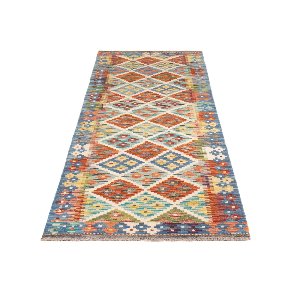 Tapis de couloir Tapis Kelim - Splash - 239 x 79 cm - multicolore