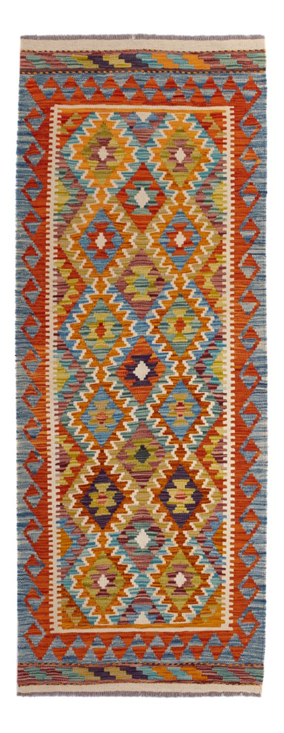 Tapis de couloir Tapis Kelim - Splash - 201 x 84 cm - multicolore