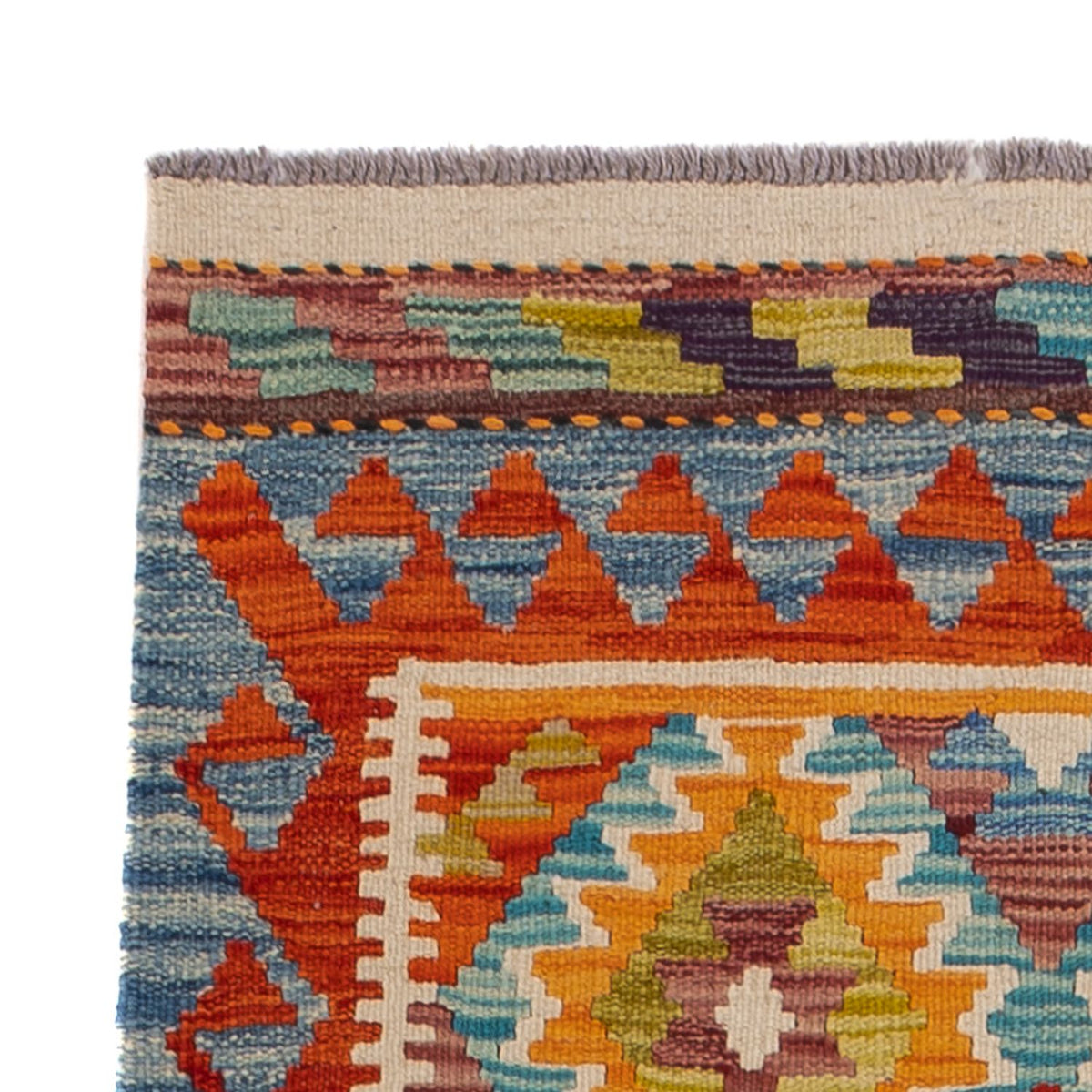 Tapis de couloir Tapis Kelim - Splash - 201 x 84 cm - multicolore