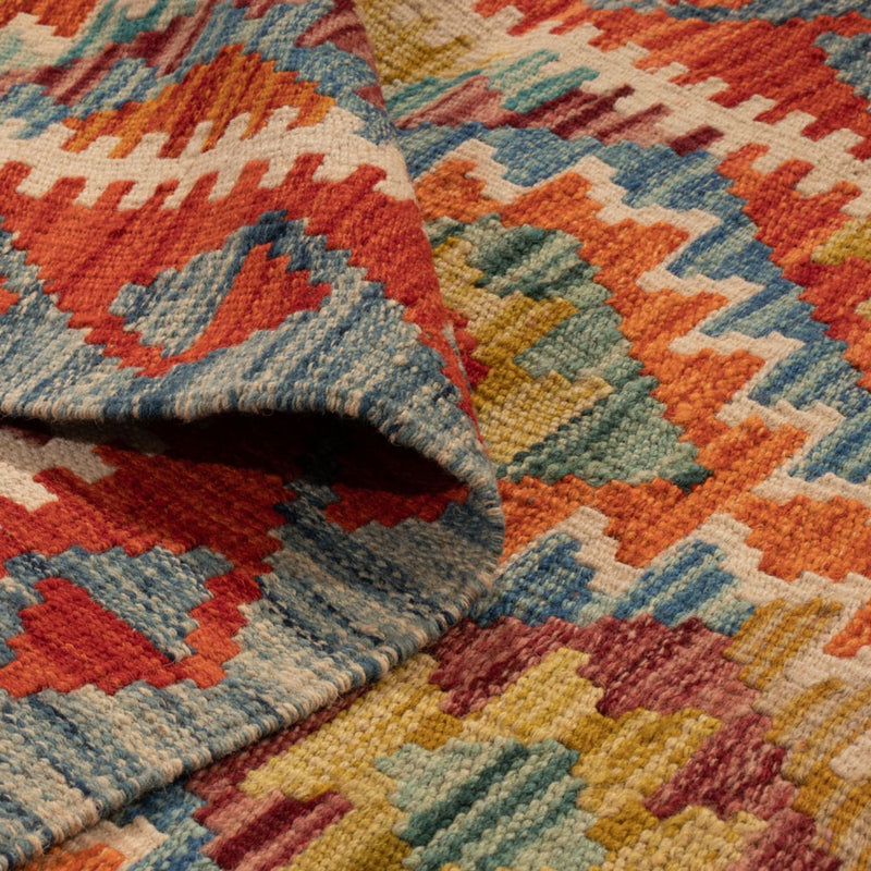 Tapis de couloir Tapis Kelim - Splash - 201 x 84 cm - multicolore