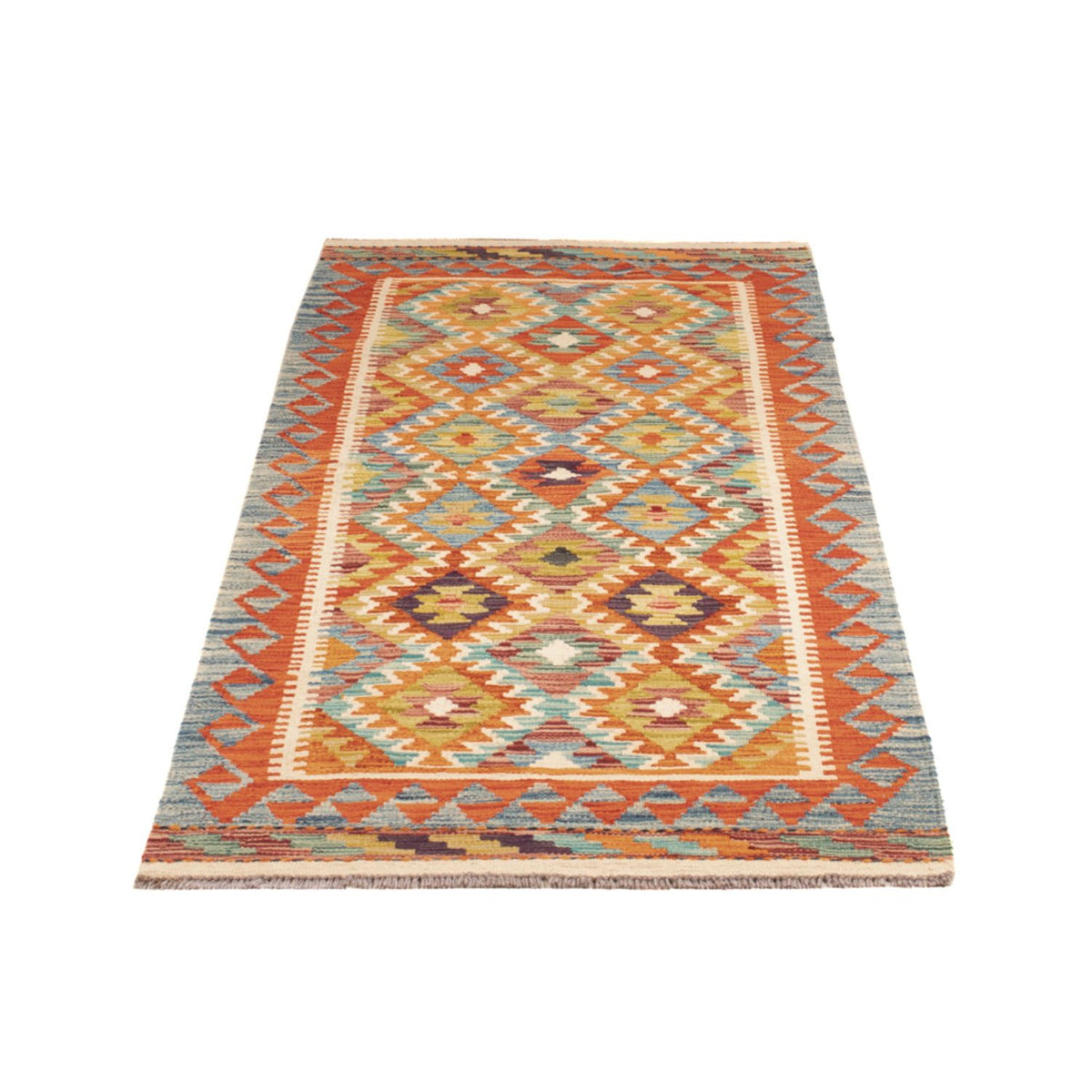 Tapis de couloir Tapis Kelim - Splash - 201 x 84 cm - multicolore