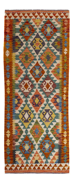 Tapis de couloir Tapis Kelim - Splash - 202 x 86 cm - multicolore