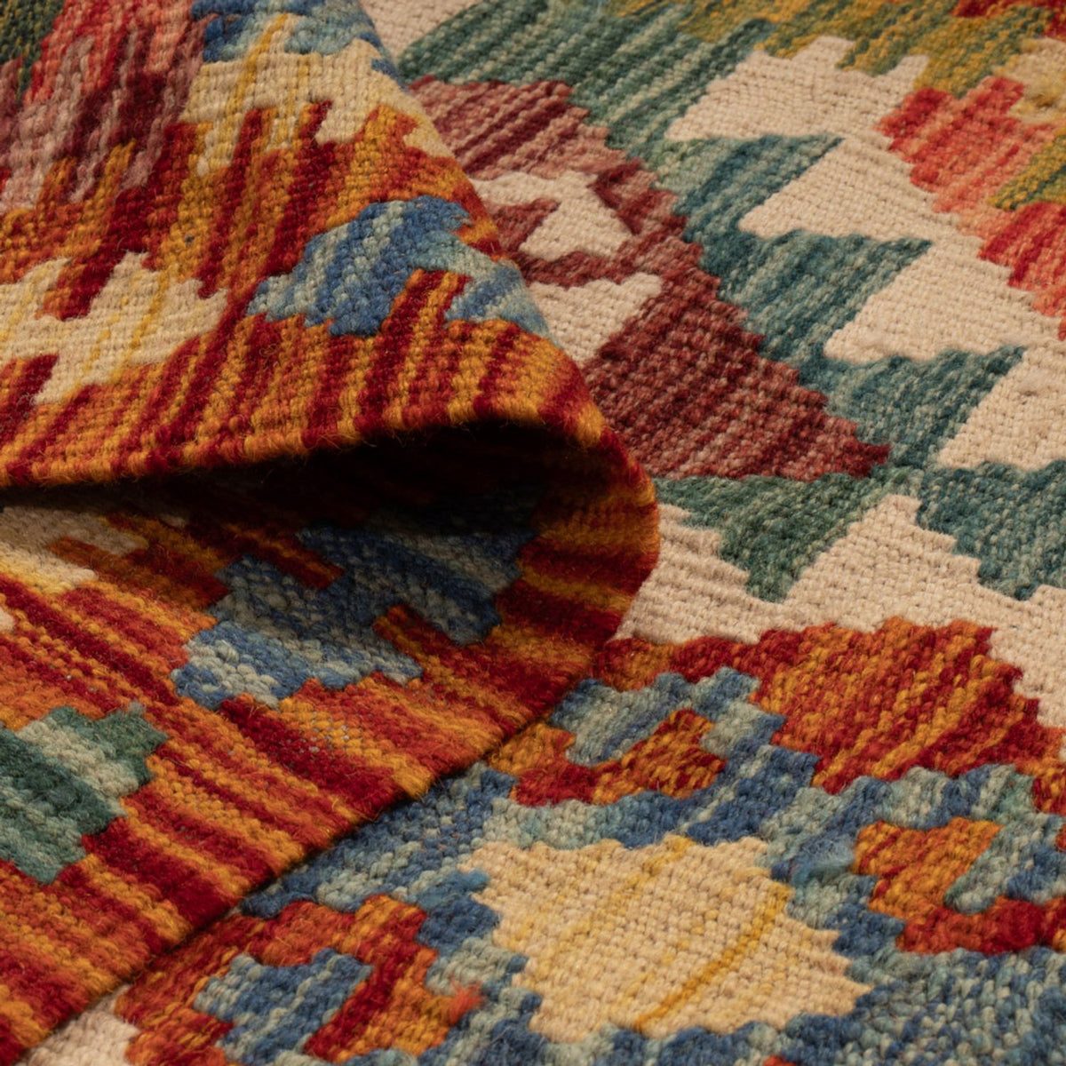 Tapis de couloir Tapis Kelim - Splash - 202 x 86 cm - multicolore