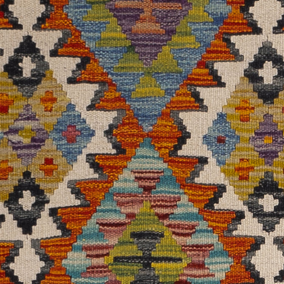 Tapis de couloir Tapis Kelim - Splash - 193 x 80 cm - multicolore