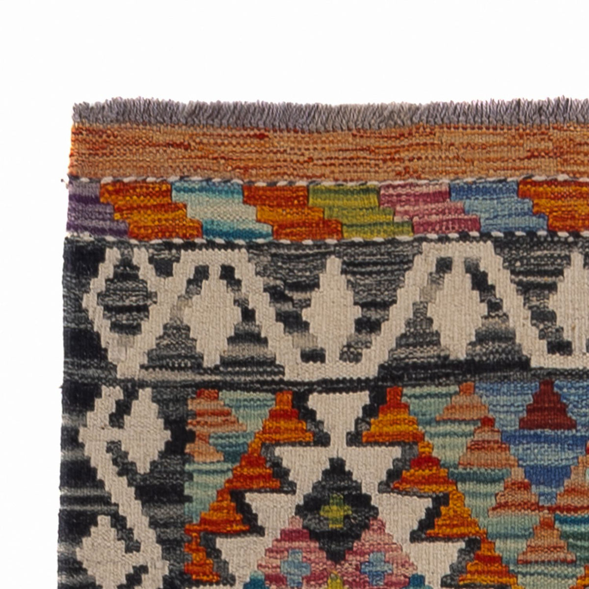 Tapis de couloir Tapis Kelim - Splash - 193 x 80 cm - multicolore