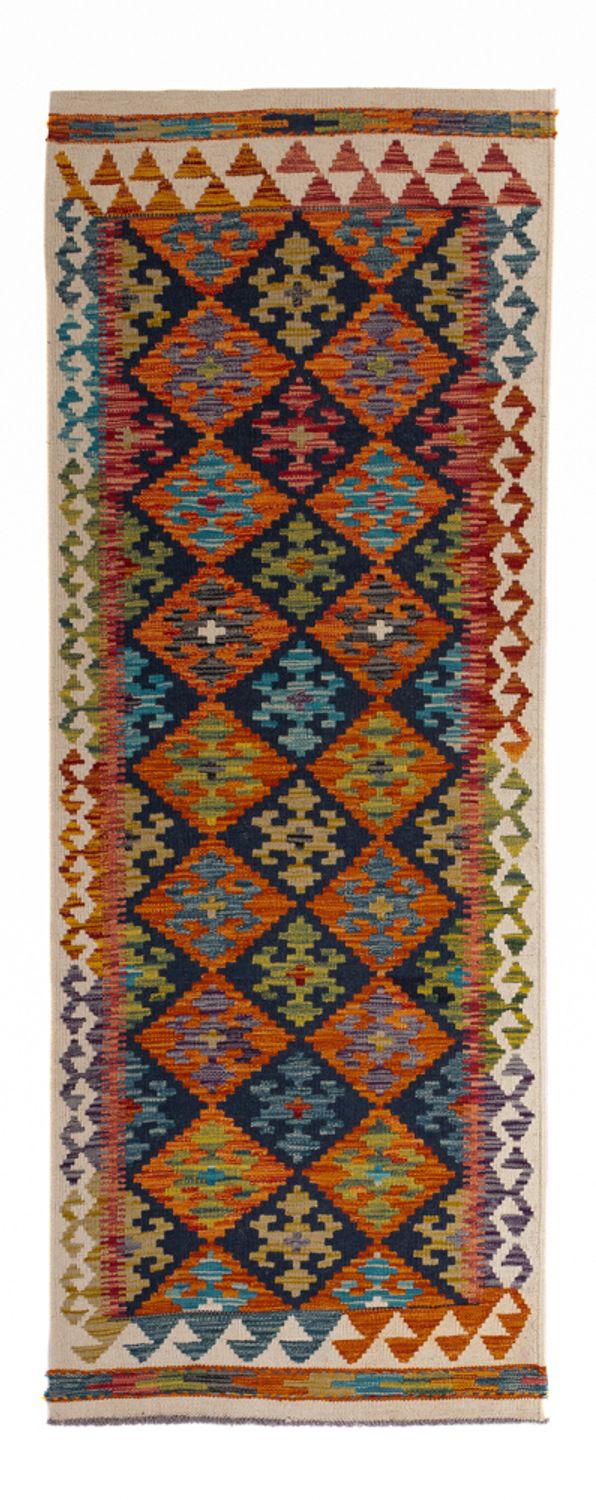 Tapis de couloir Tapis Kelim - Splash - 199 x 76 cm - multicolore