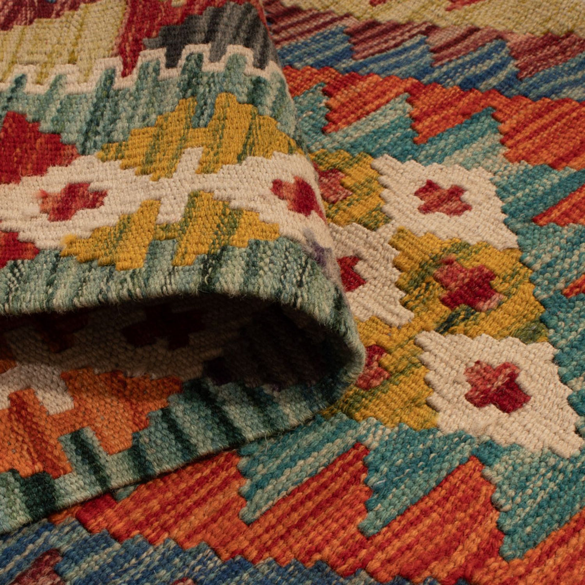 Tapis Kelim - Splash - 123 x 79 cm - multicolore