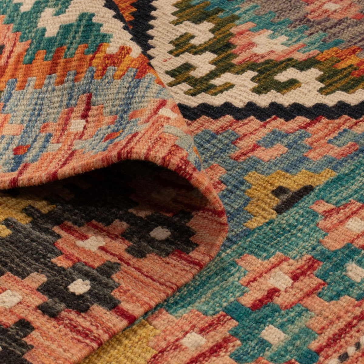 Tapis Kelim - Splash - 119 x 83 cm - multicolore