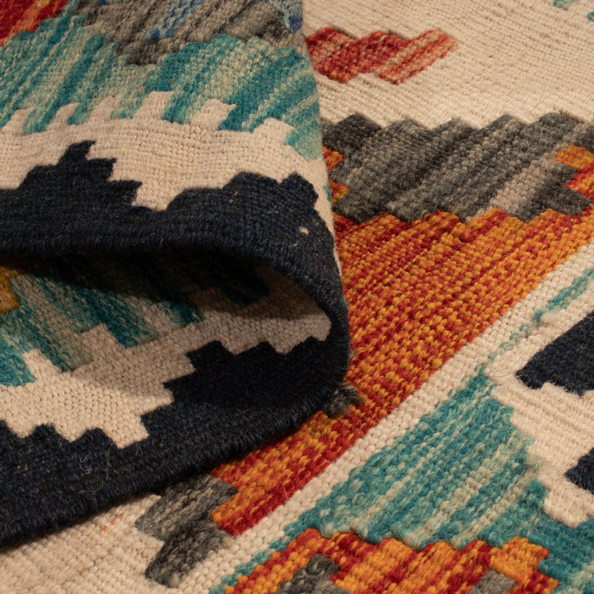 Tapis Kelim - Splash - 130 x 86 cm - multicolore