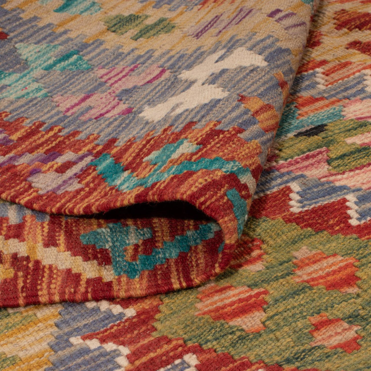 Tapis Kelim - Splash - 204 x 148 cm - multicolore