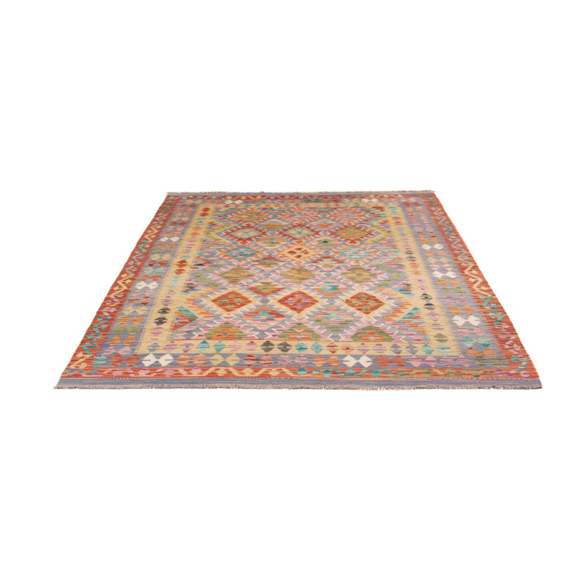 Tapis Kelim - Splash - 204 x 148 cm - multicolore