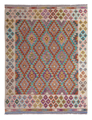 Tapis Kelim - Splash - 198 x 150 cm - multicolore