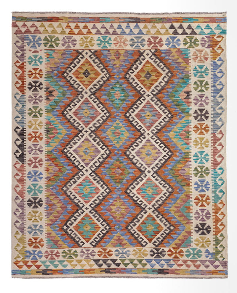 Tapis Kelim - Splash - 197 x 156 cm - multicolore
