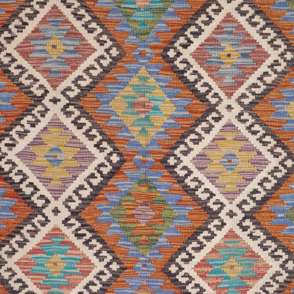 Tapis Kelim - Splash - 197 x 156 cm - multicolore