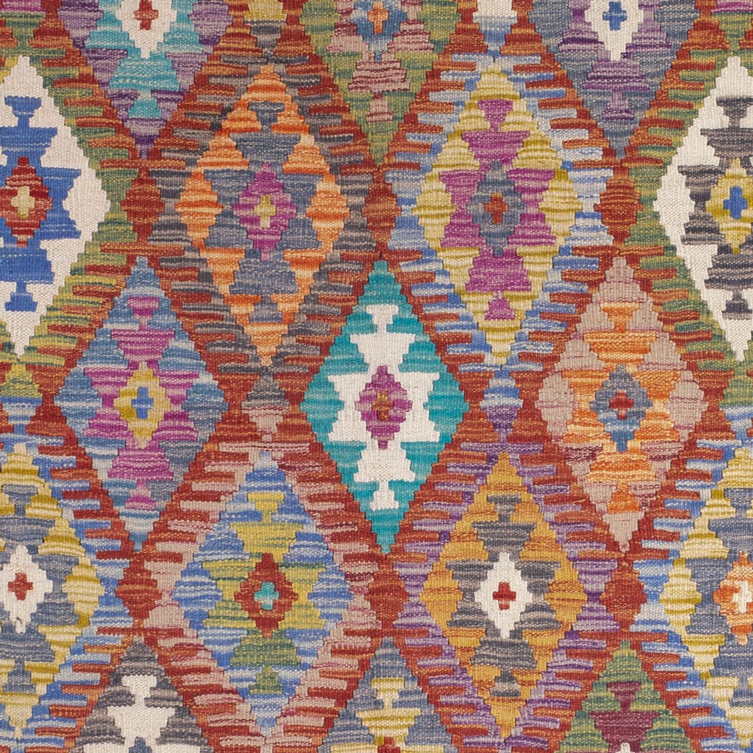 Tapis Kelim - Splash - 198 x 156 cm - multicolore