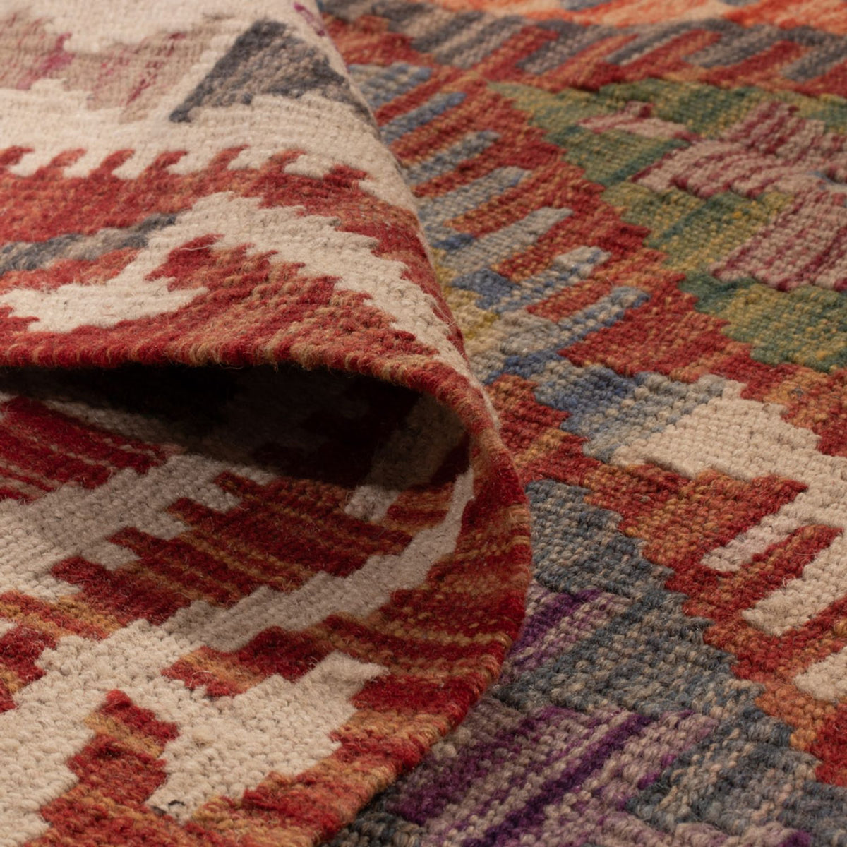 Tapis Kelim - Splash - 198 x 156 cm - multicolore