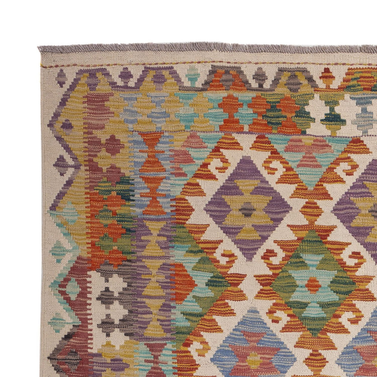 Tapis Kelim - Splash - 201 x 153 cm - multicolore