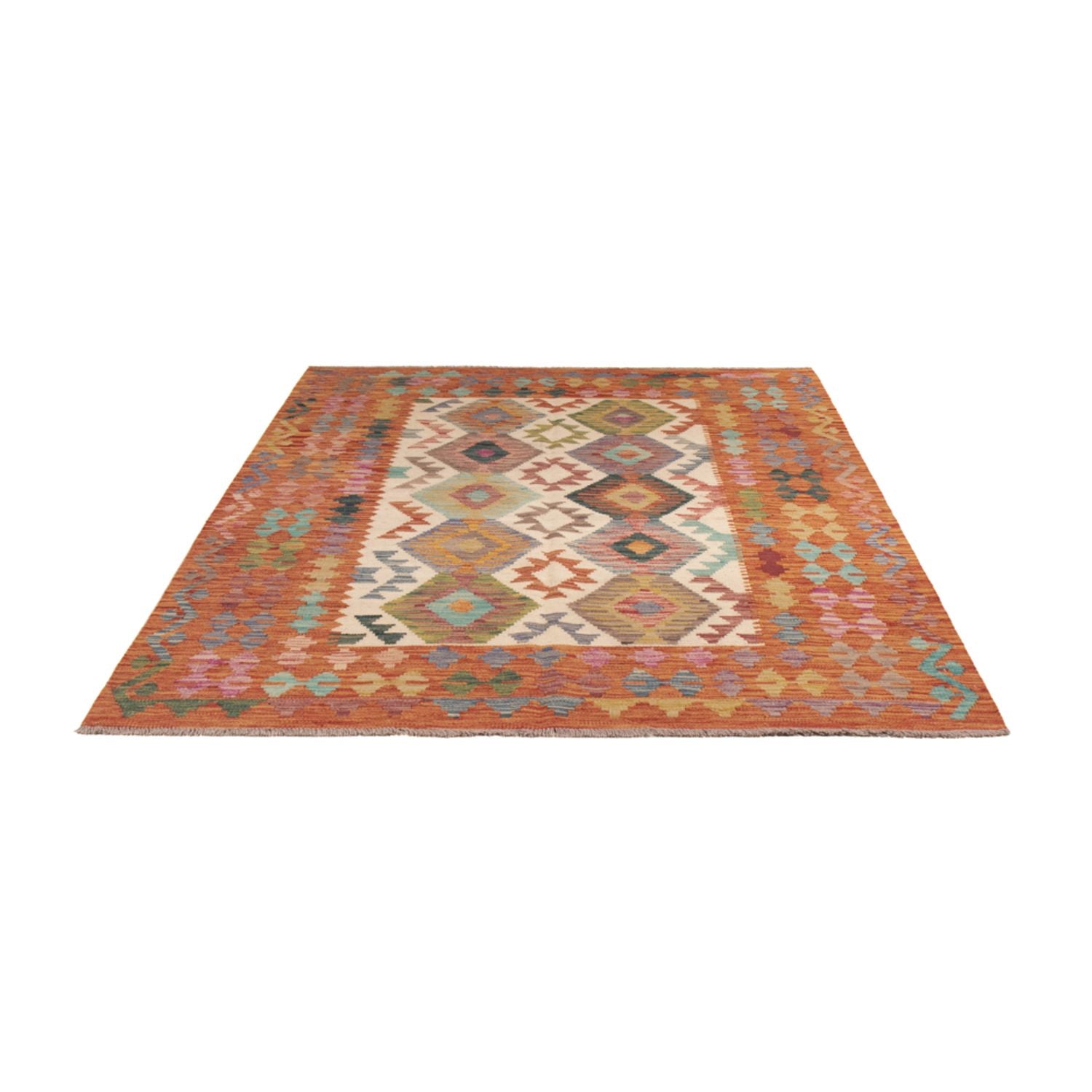 Tapis Kelim - Splash - 198 x 149 cm - multicolore