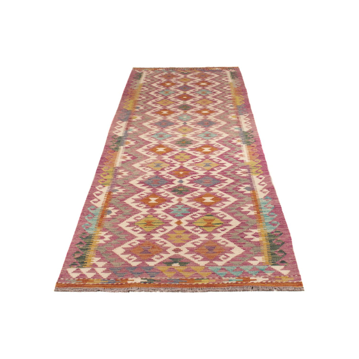 Tapis de couloir Tapis Kelim - Splash - 295 x 80 cm - multicolore